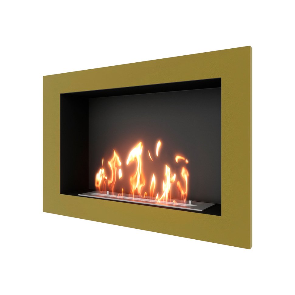 Биокамин встраиваемый SteelHeat ONE 800 с рамкой цвет латунь Биокамин встраиваемый SteelHeat ONE 800 с рамкой цвет латунь